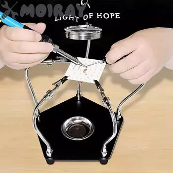 Настольная паяльная станция с зажимом-крокодилом, увеличительным стеклом для ремонта печатных плат, паяльная станция, инструмент третьей руки