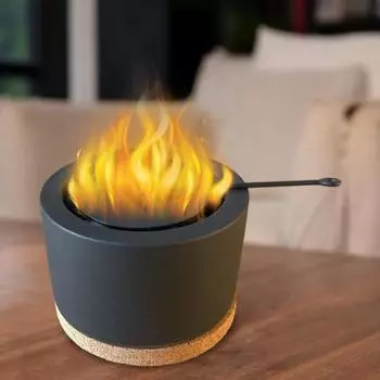 Настольная печь-камин, переносной бетонный камин, уличный камин для внутреннего и наружного использования, стильный 14cm серый