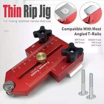 Настольная пила Thin Rip Jig Направляющая для пилы Регулируемая нержавеющая Устойчивость к коррозии Стабильное позиционирование Широкое применение