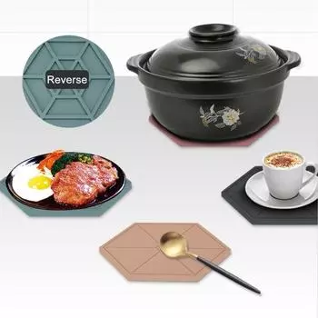 Настольная подставка, экологически чистая защитная шестиугольная противоскользящая теплоизоляционная подставка для дома розовый