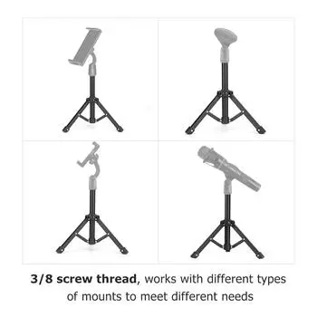 Настольная подставка для микрофона, штатив, настольная подставка для микрофона, металлический штатив для микрофона с держателем микрофона для потоковой записи чёрный