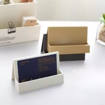 Настольная подставка для визитных карточек, держатель для заметок, ящик для хранения, пластиковый органайзер для карточек для офиса, милые настольные аксессуары розовый