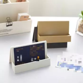 Настольная подставка для визитных карточек, держатель для заметок, ящик для хранения, пластиковый органайзер для карточек для офиса, милые настольные аксессуары