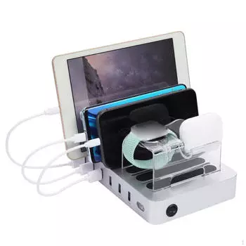 Настольная подставка для зарядки Органайзер для нескольких устройств: мобильных телефонов, гарнитур, планшетов