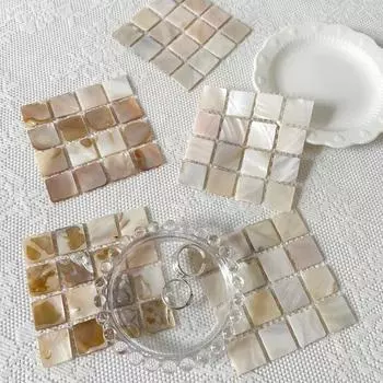 Настольная подставка из натурального квадратного корпуса, термостойкая чашка, коврик для фотографий, реквизит для украшения дома S