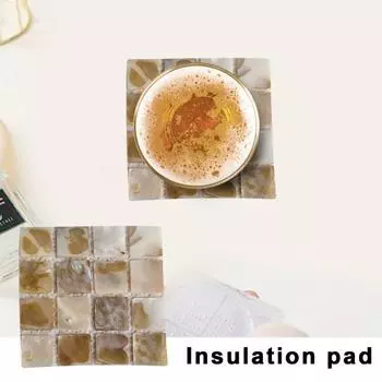 Настольная подставка из натурального квадратного корпуса, термостойкая чашка, коврик для фотографий, реквизит для украшения дома S