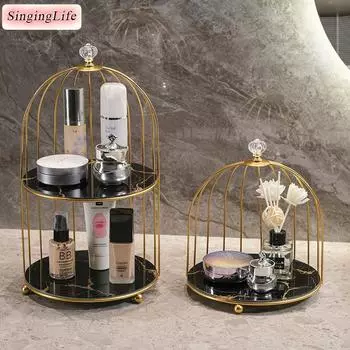 Настольная полка для хранения Iron Art Deluxe Gold Органайзер для косметики Помада Духи Косметика Средства по уходу за кожей Стеллаж для хранения в ванной комнате