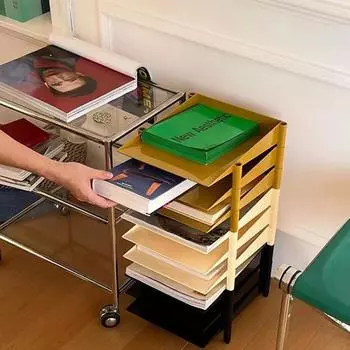 Настольная полка для хранения почтовых профессиональных файлов для журналов, косметических принадлежностей, полка для писем, лоток, органайзер для файлов на работе чёрный