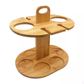 Настольная полка для хранения вина, держатель для бутылок из бамбука в форме