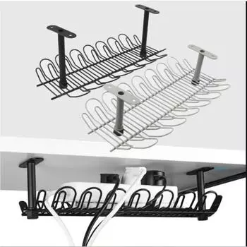 Настольная розетка 360 мм, подвесной держатель, стойка для хранения удлинителя, фиксируемая винтами, лоток для прокладки кабелей для офисов, дома, органайзер для проводов чёрный