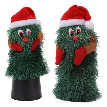 Настольная рождественская елка музыкальная вращающаяся симпатичная фигурка в форме растения украшение на рождественскую елку S