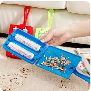 Настольная щетка для крошек ковров, ручная машина для чистки крошек, ручные двухвалковые подметальные машины для дома, спальни, офиса, щетка для мусора, ковров, дивана фиолетовый
