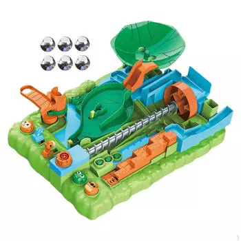 Настольная семейная игра для детей Marble Run Building Blocks для возраста 3 4 5 6 7 8+ Зеленый синий