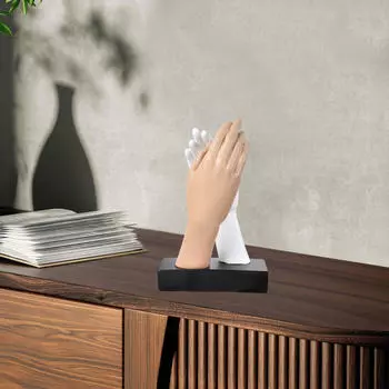 Настольная скульптура «Прикосновение рук любви» Современное уникальное изделие для полки Подарок на день Святого Валентина Skin White