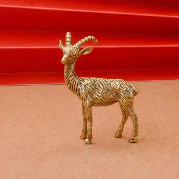 Настольная скульптура животного в форме антилопы, винтажный стиль, украшения для автомобиля, микро
