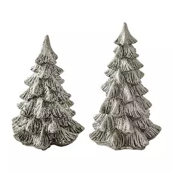 Настольная снежная искусственная рождественская елка, статуэтка из смолы для улицы 8.5cmx6.5cm