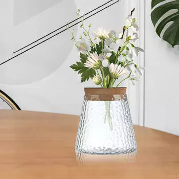 Настольная стеклянная ваза для цветов, гидропонный горшок, цветочные композиции, бутон для With Tray Smooth
