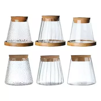 Настольная стеклянная ваза для растений с деревянной крышкой, минималистичная гидропонная ваза для гостиной, книжной полки, настольного обеденного стола, декор