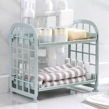 Настольная стойка для хранения канцелярских принадлежностей, многофункциональная пластиковая полка, органайзер для косметики, офисный стол, полка-органайзер для общежития белый