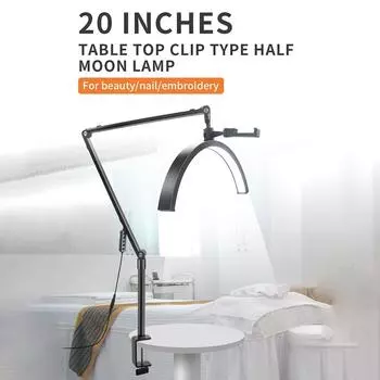 Настольная светодиодная лампа для видеосъемки мощностью 37 Вт, заполняющая лампа в форме полумесяца, двухцветная, 3200–5600 К, с регулируемой яркостью 10 EU Plug чёрный