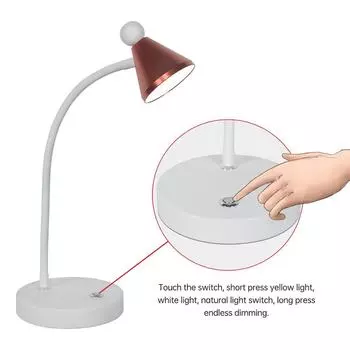 Настольная светодиодная лампа EyeCaring с регулируемой яркостью 3 цветовых режима 10 Яркость 27006500K Сенсорная кнопка через USB белый