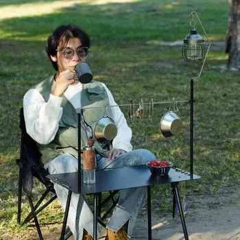 Настольная уличная подставка для светильника с держателем-перекладиной, прочная, металлическая, портативная, легкая, съемная