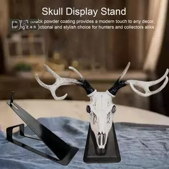 Настольная вешалка для черепа оленя, нержавеющая, устойчивая к коррозии, прочная, выдерживающая нагрузку, вешалка для черепа, держатель для дисплея в виде головы оленя чёрный