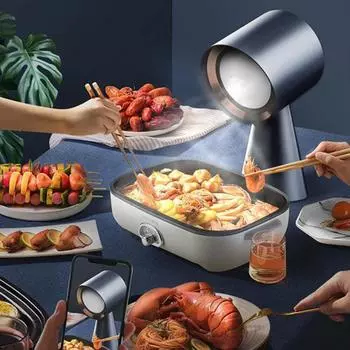 Настольная вытяжка, бытовая мини-компактная малошумная портативная горячая кастрюля-компаньон для барбекю 30 Вт чёрный