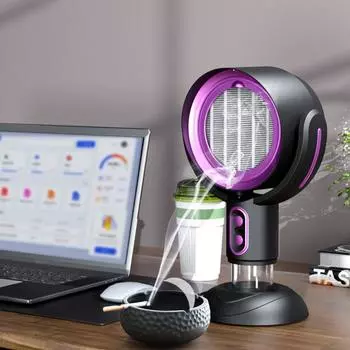 Настольная вытяжка с питанием от USB, отрицательный ион, мини-портативный вытяжной вентилятор 5 В 8 Вт, двухскоростная регулировка, вытяжка для кухни, настольное использование в квартире золотистый