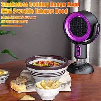 Настольная вытяжка с питанием от USB, отрицательный ион, мини-портативный вытяжной вентилятор 5 В 8 Вт, двухскоростная регулировка, вытяжка для кухни, настольное использование в квартире золотистый