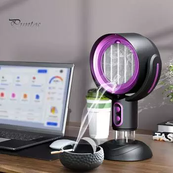 Настольная вытяжка с питанием от USB, отрицательный ион, мини-портативный вытяжной вентилятор 5 В 8 Вт, двухскоростная регулировка, вытяжка для кухни, настольное использование в квартире золотистый