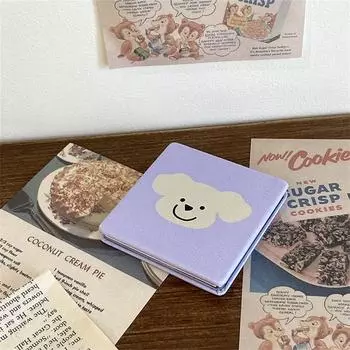 Настольное косметическое зеркало для макияжа Мини квадратное карманное зеркало Портативное складное зеркало Девушки Женщины 05