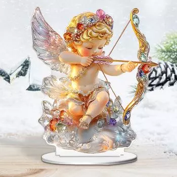 Настольное украшение ко Дню святого Валентина, легкая коллекционная 2D-статуэтка ангела, скульптура, статуэтка