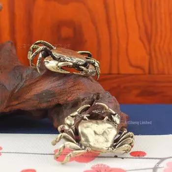 Настольное украшение в виде латунного речного краба – антикварный чайный питомец для богатства и процветания Crab Ornaments