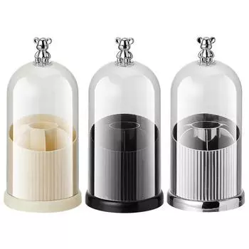 Настольное ведро для хранения кистей для макияжа, держатель для чашки с крышкой, большая емкость, 7 сеток, дизайн, прозрачный ящик для хранения косметики, органайзер