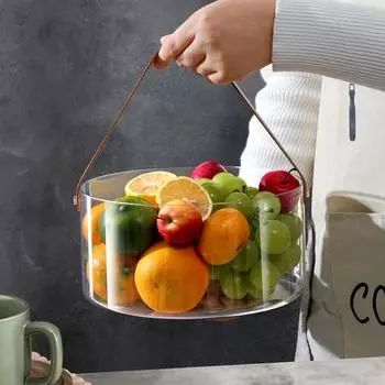 Настольное ведро для хранения, ручная пластиковая корзина для фруктов, ведро для косметики, ящик для хранения всякой всячины, переносной мусорный бак для дома и автомобиля