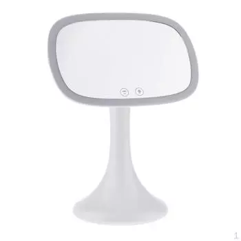 Настольное зеркало для бритья с регулируемой яркостью, 37 светодиодов, со съемной 10-кратной белой подсветкой