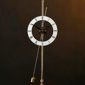 Настольные аэродинамические часы Настольные часы Невидимый домашний декор Настольный маятник Латунь Твердый Деревянный Бесшумное украшение белый
