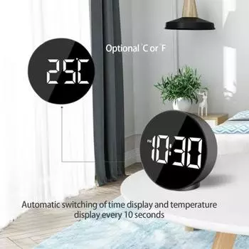 Настольные часы 12/24 часа, измерение температуры, компактный мини-светодиодный электронный домашний декор для путешествий