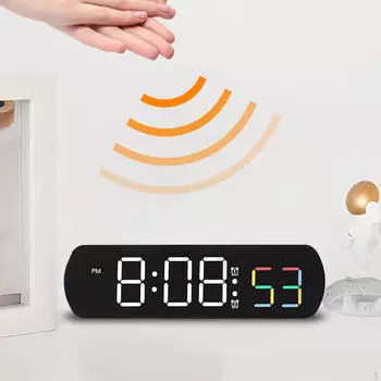 Настольные часы, электронный светодиодный дисплей, бесшумная цифровая стена для