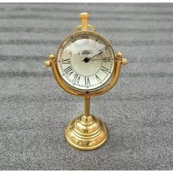 Настольные часы из латуни в винтажном стиле, настольные часы с двойными морскими часами