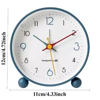 Настольные часы Креативные металлические будильники для студентов Бесшумные настольные часы для дома и декора Электроника Декор для спальни Часы синий