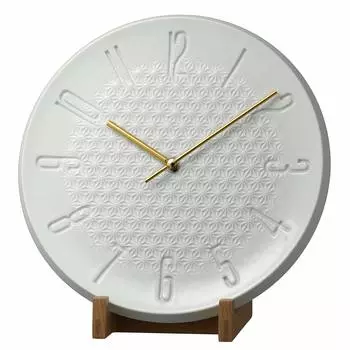 Настольные часы RHYTHM ARITA Asanoha, производство Япония, керамика Arita, Ikeda, 2 стрелки, тип 4SG797HG03 PISTA-S1 белый