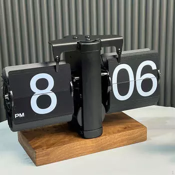 Настольные часы с перекидной крышкой, часы с автоматическим перелистыванием страниц, часы в стиле ретро, креативный стол Stainless Steel 12h