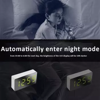 Настольные часы со светодиодным дисплеем на большом экране, энергосберегающие полезные светодиодные настольные часы с цифровым экраном для дома синий