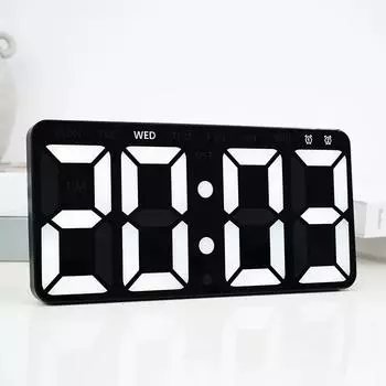 Настольные часы, светодиодные часы, цифровой будильник с голосовым управлением, прямоугольный календарь-будильник, ночной режим с функцией повтора сигнала температуры для рабочего стола зеленый свет