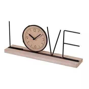 Настольные часы, украшение, металлические буквы, деревянная основа, бесшумные, бесшумные, на батарейках, для дома, офиса, гостиной A