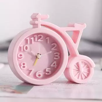 Настольные часы, устойчивые, широкое применение, энергосберегающие, в форме велосипеда, высокоточные, прикроватные часы для дома розовый
