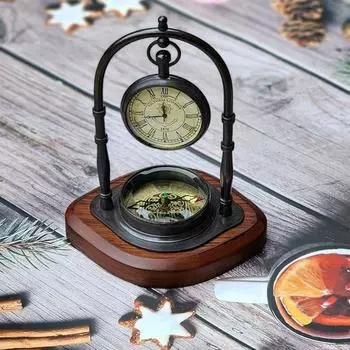 Настольные часы в стиле ретро 17,78 см с морским компасом, рождественский подарок, подарок на годовщину, сувенир, настольный декор