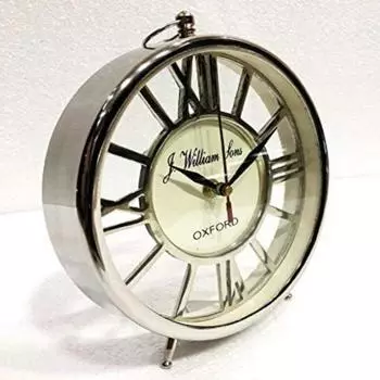 Настольные часы William Sons ESTD 1720, римские цифры, латунный циферблат, декор как